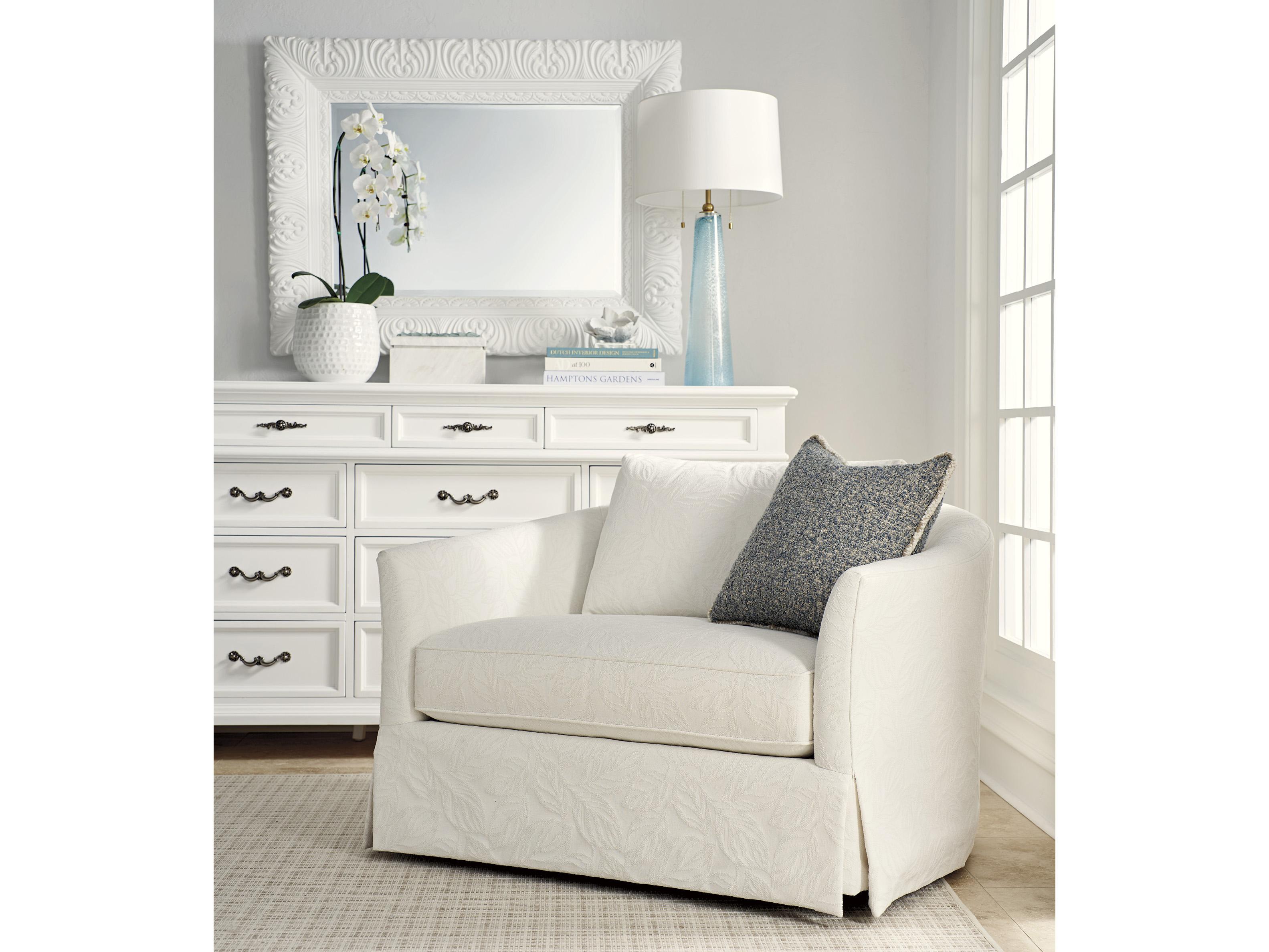 Lexington Veneto Swivel Cream Fabric Club Chair