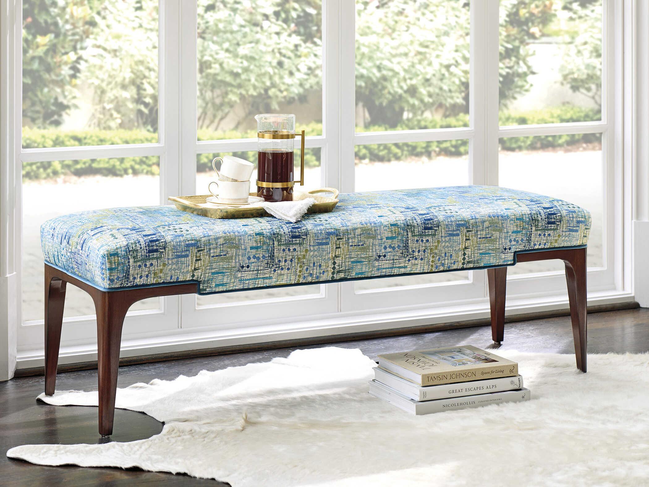 Lexington Rendezvous Savile Bexley Blue Upholstered Accent Bench