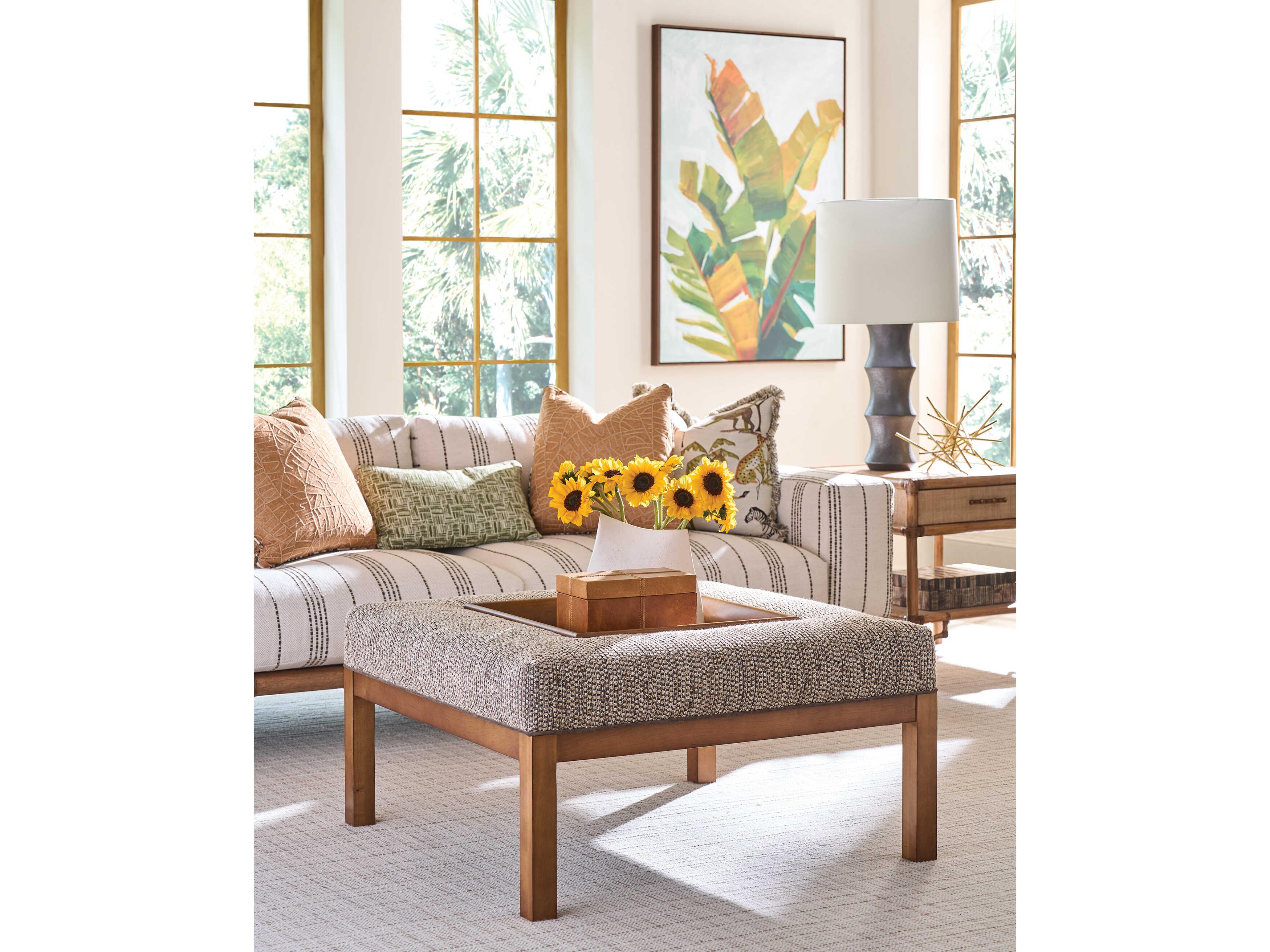 Lexington Upholstery Crandon Park Masami Brown Upholstered Ottoman