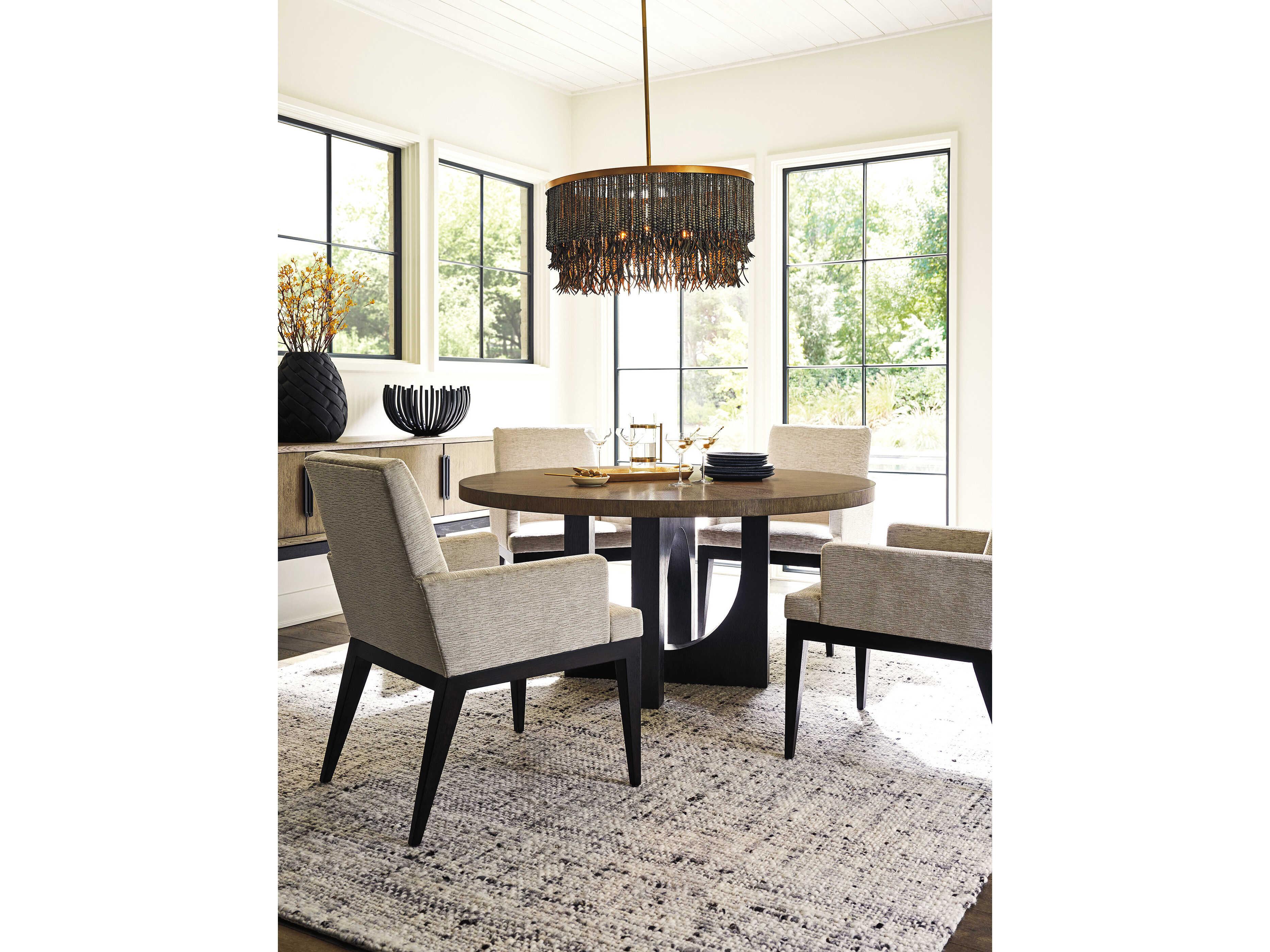 Lexington Zanzibar Murano Beige Upholstered Arm Dining Chair