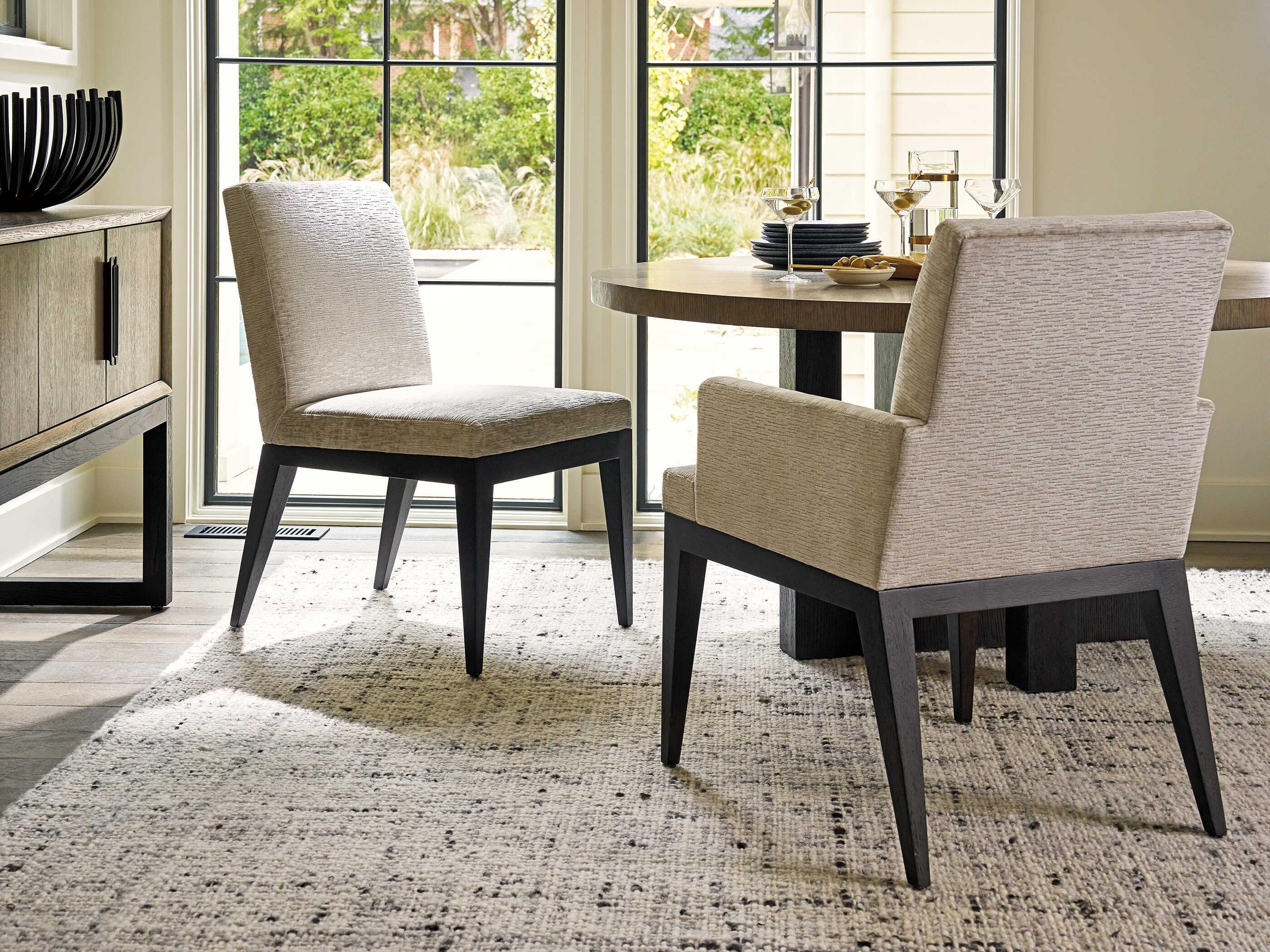 Lexington Zanzibar Murano Beige Upholstered Arm Dining Chair