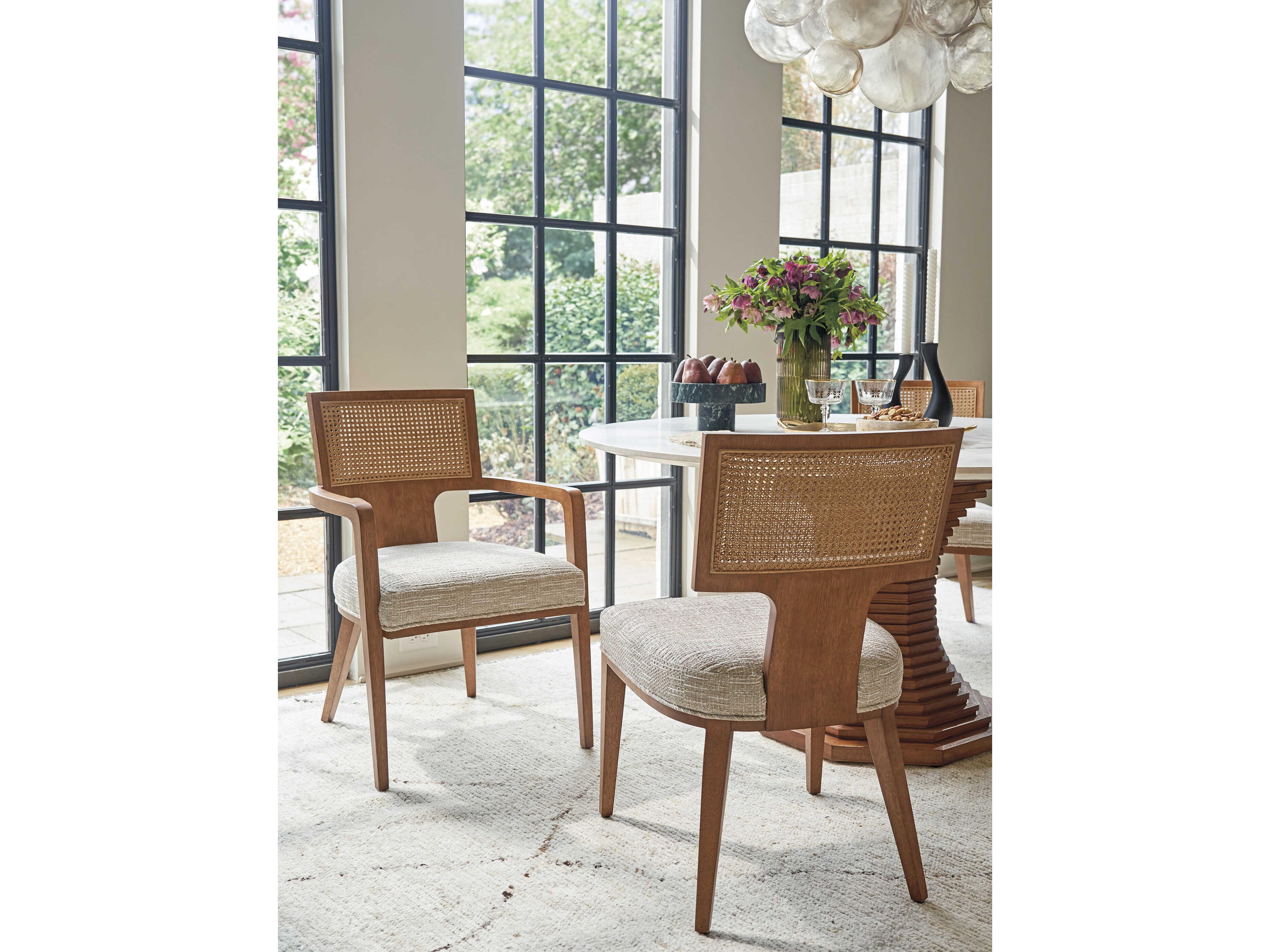 Lexington La Costa Serrano Beige Upholstered Arm Dining Chair