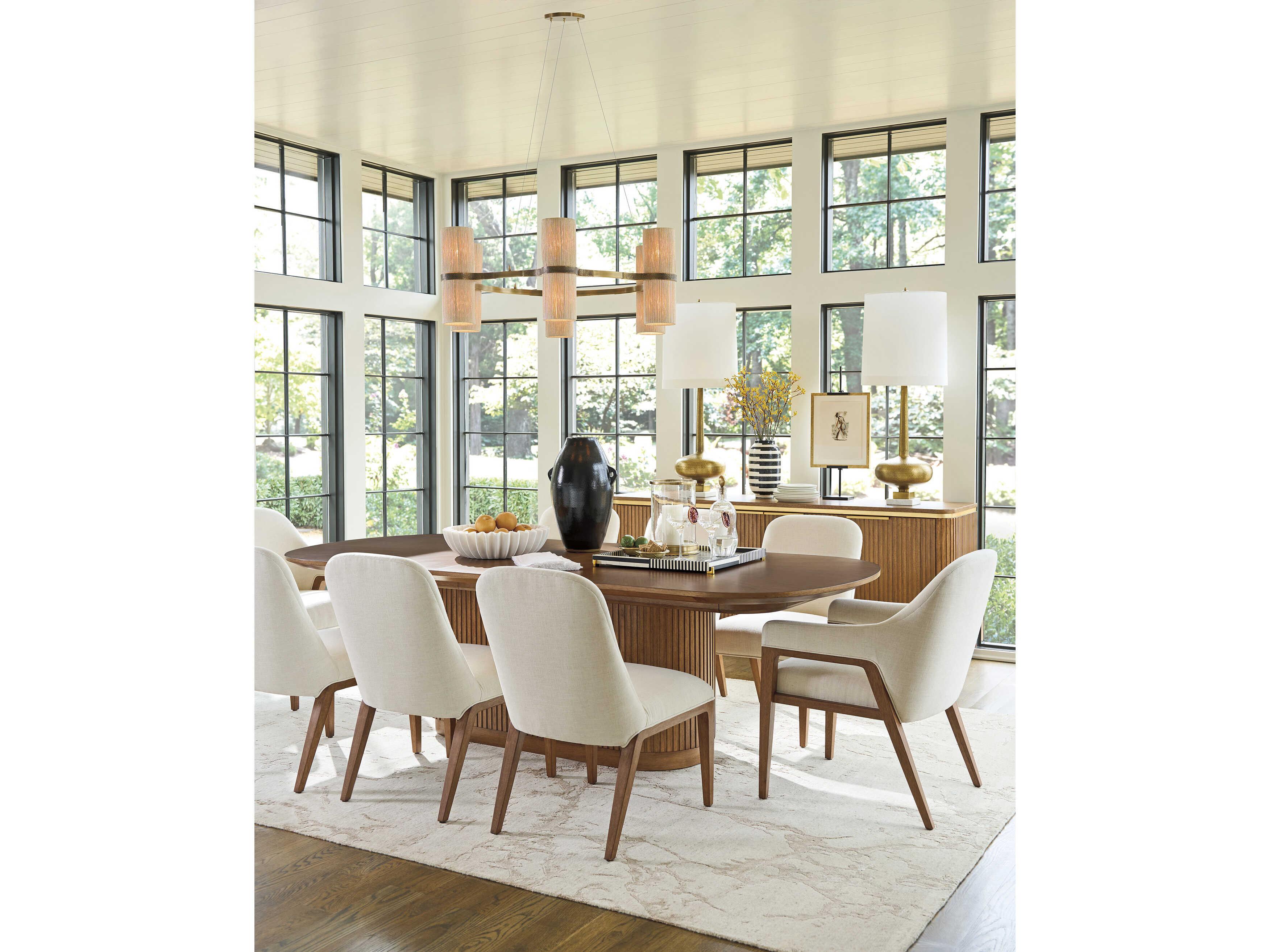 Lexington La Costa Seacove Beige Upholstered Arm Dining Chair