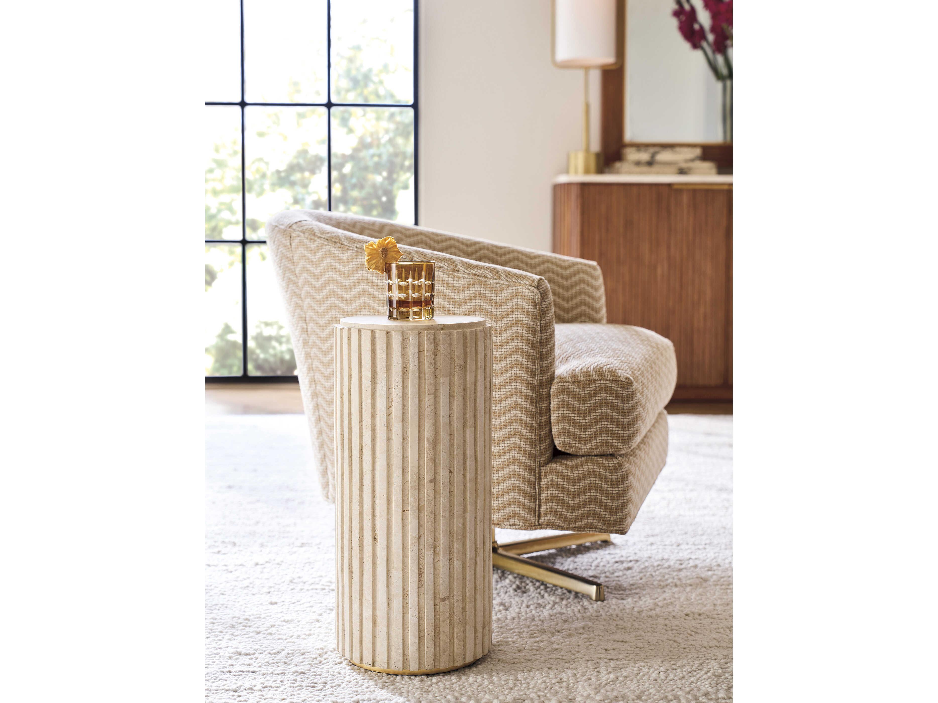 Lexington La Costa Culver Round Marble End Table