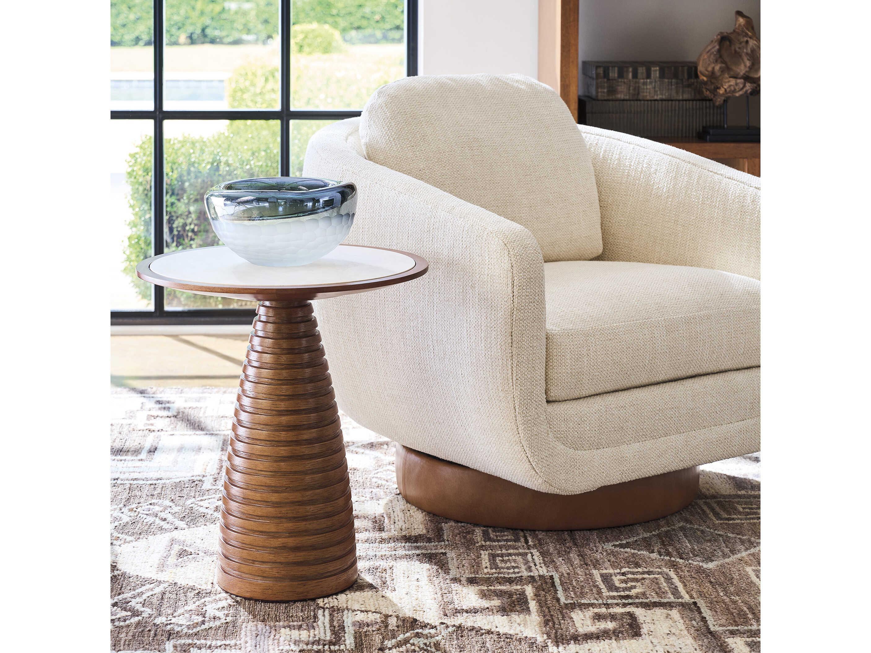 Lexington La Costa Ortega Round Marble End Table