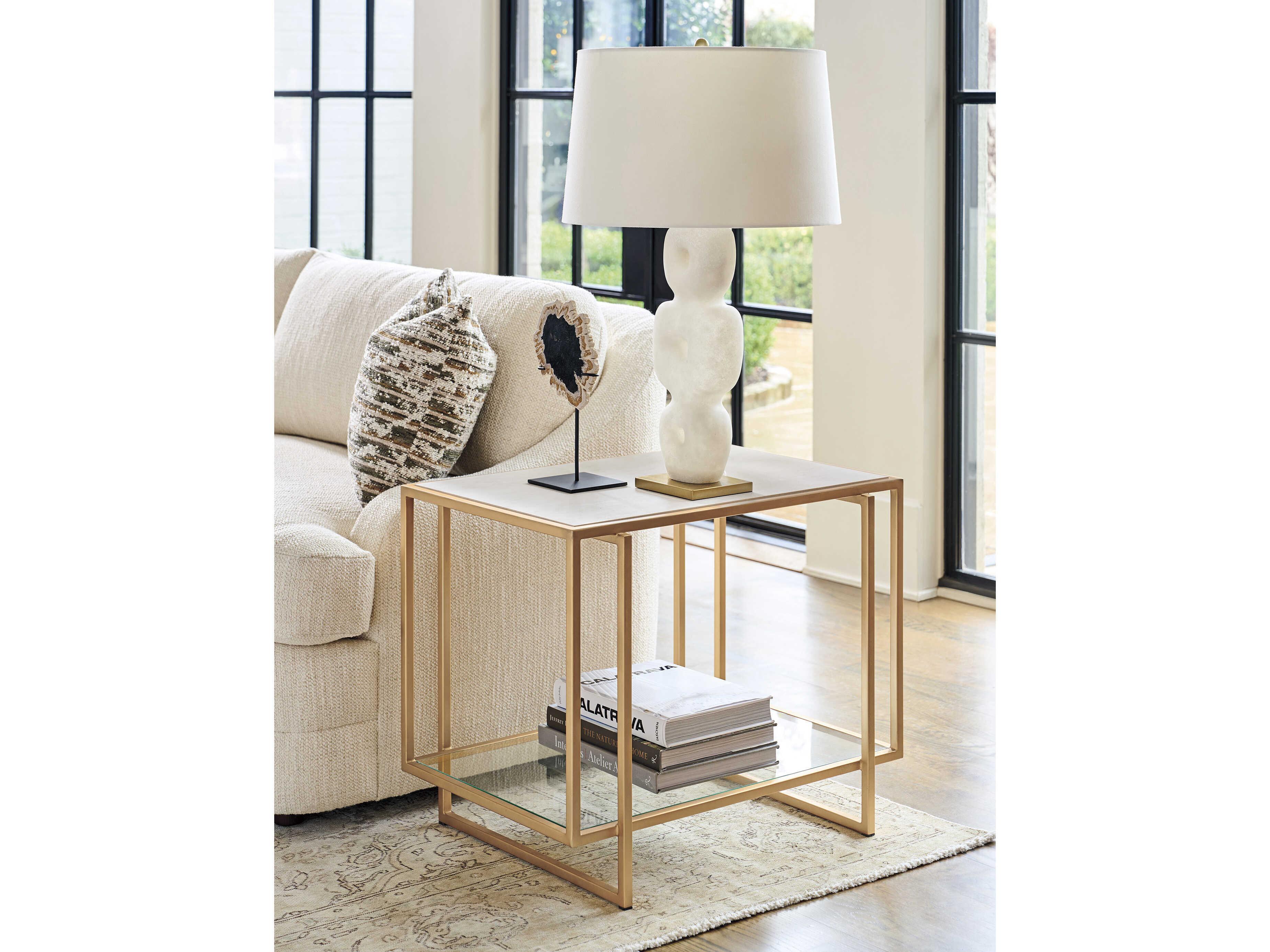 Lexington La Costa Pinnacle Rectangular Marble End Table