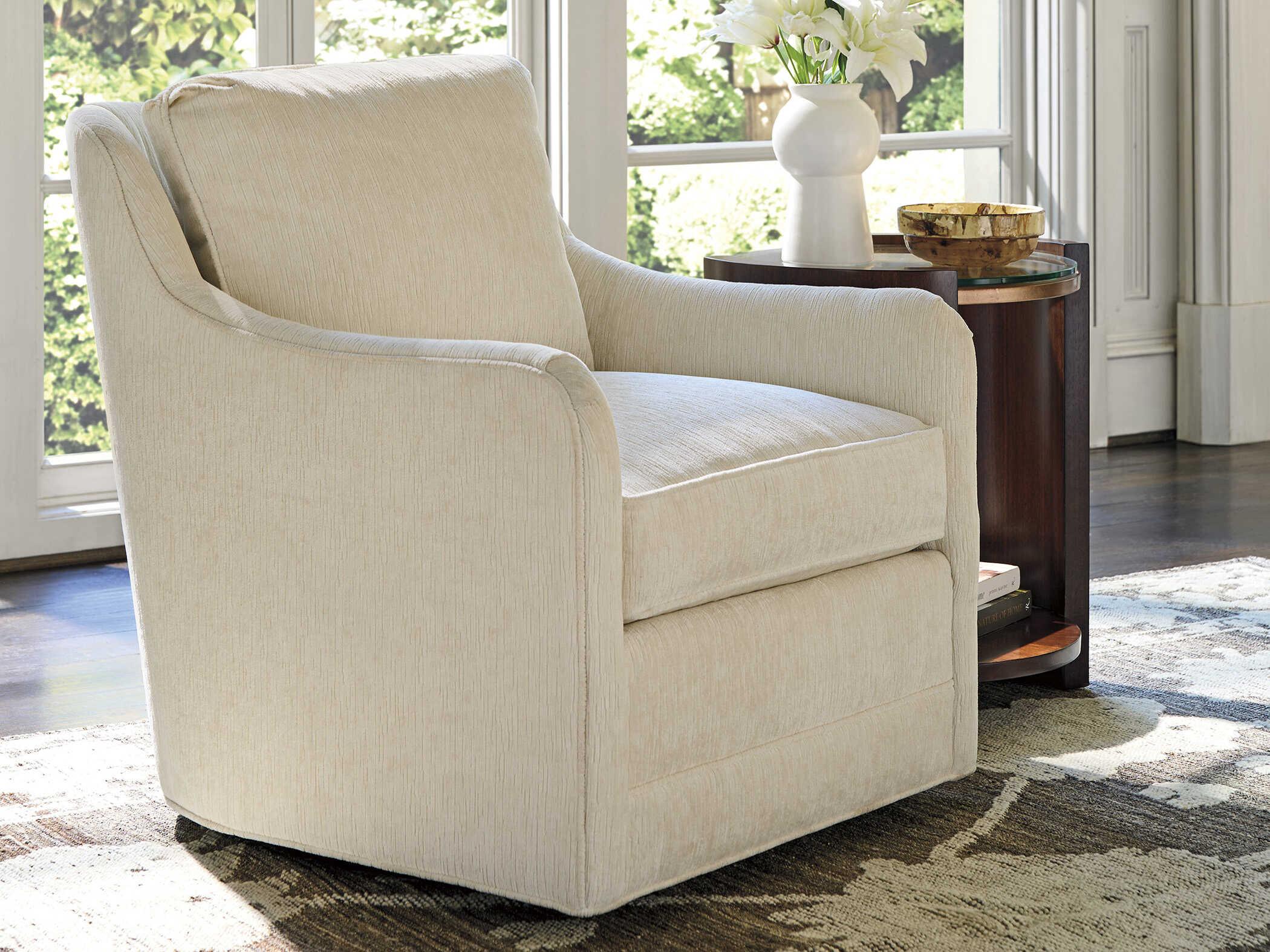 Lexington Rendezvous Glenhaven Swivel White Accent Chair 