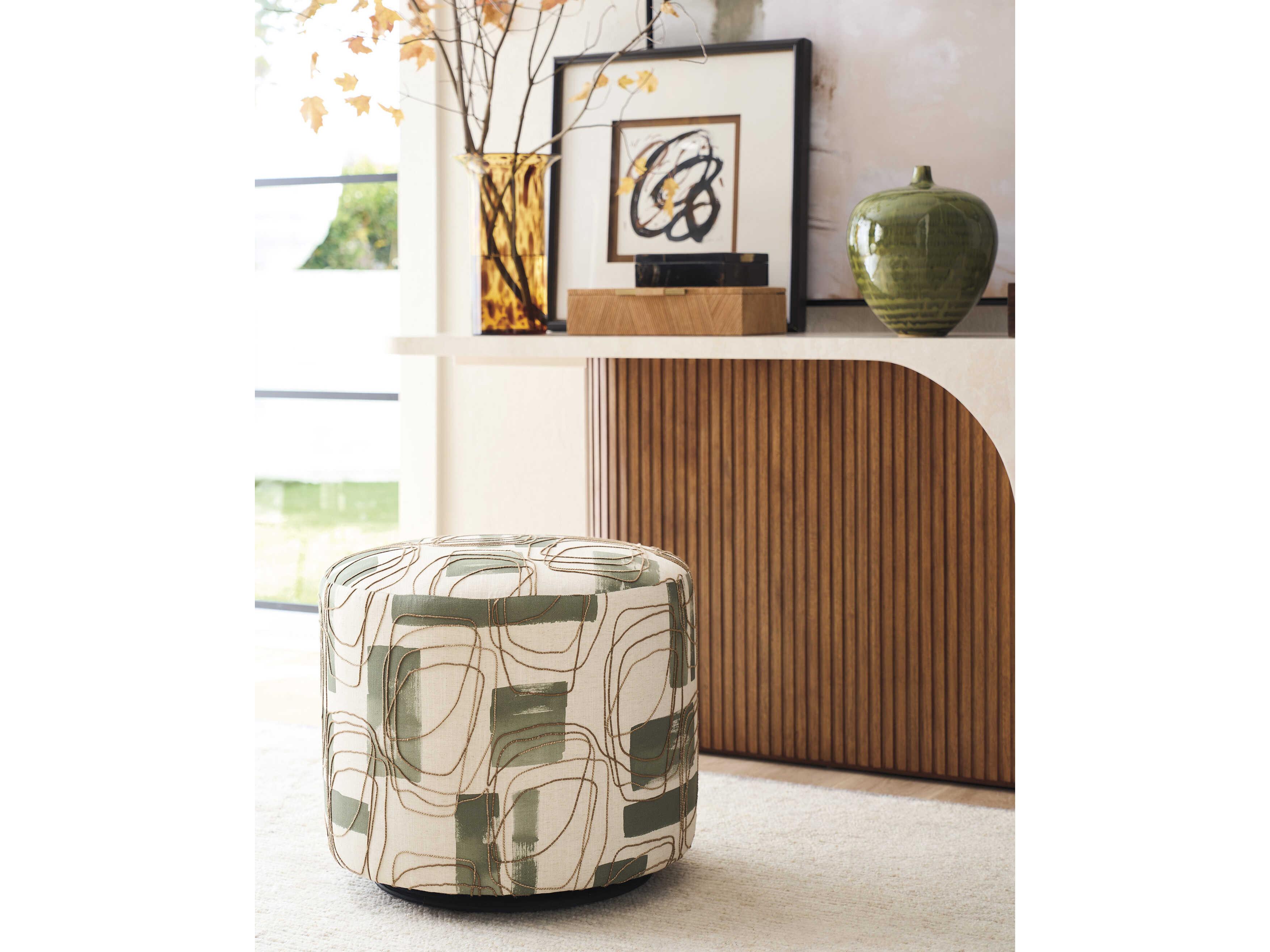 Lexington La Costa Three Arch Green Upholstered Ottoman