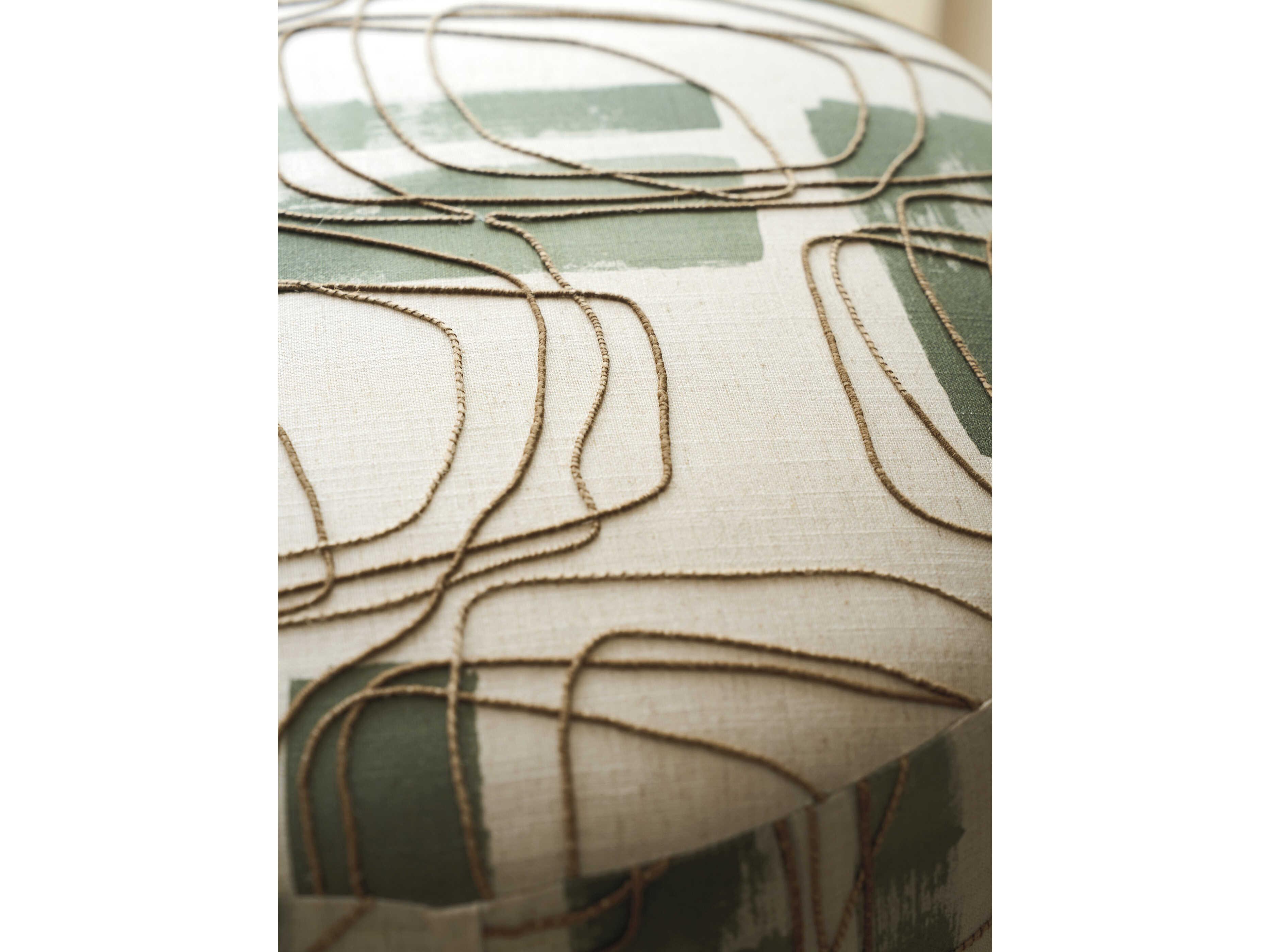 Lexington La Costa Three Arch Green Upholstered Ottoman