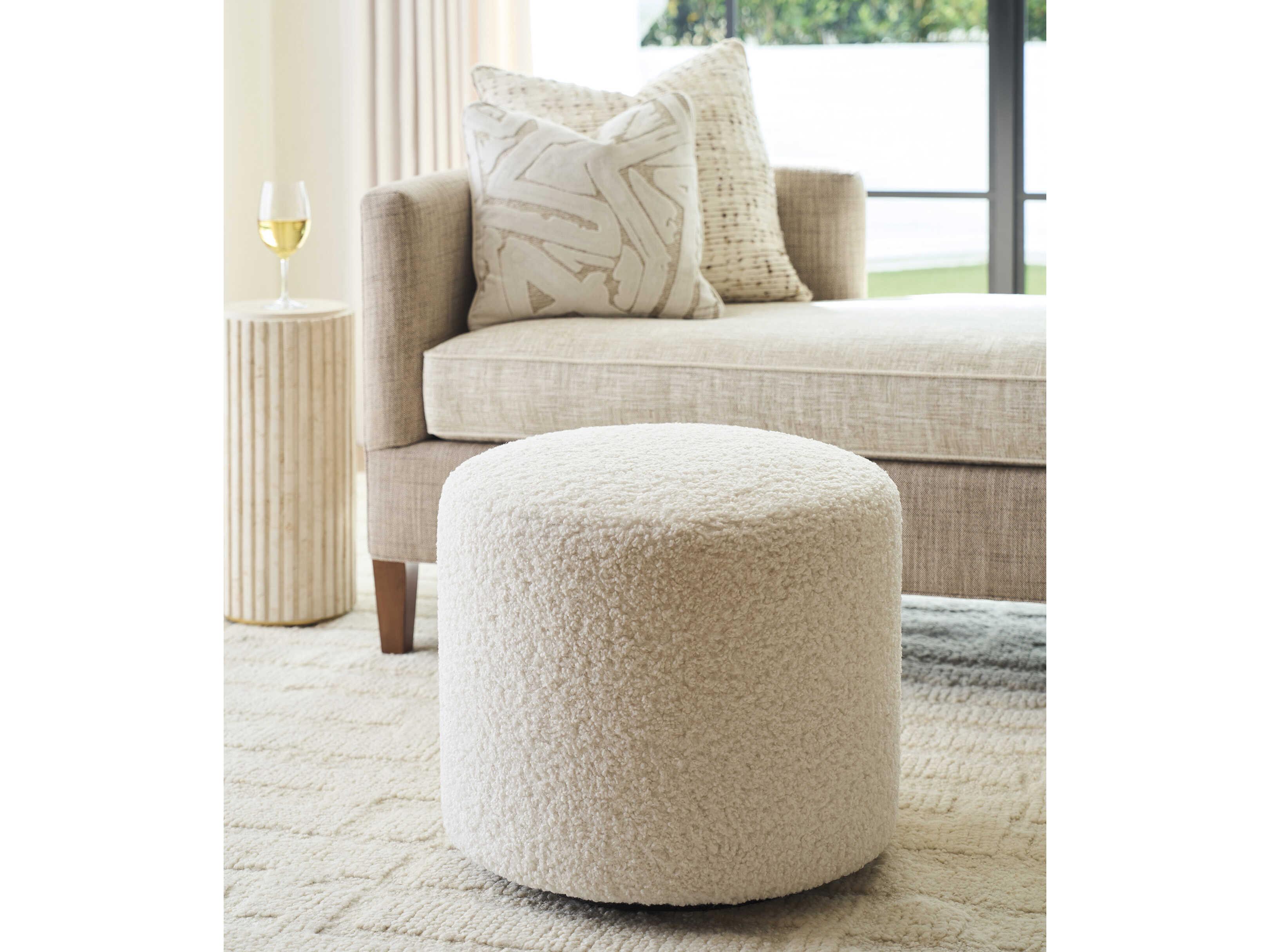 Lexington La Costa Three Arch White Upholstered Ottoman