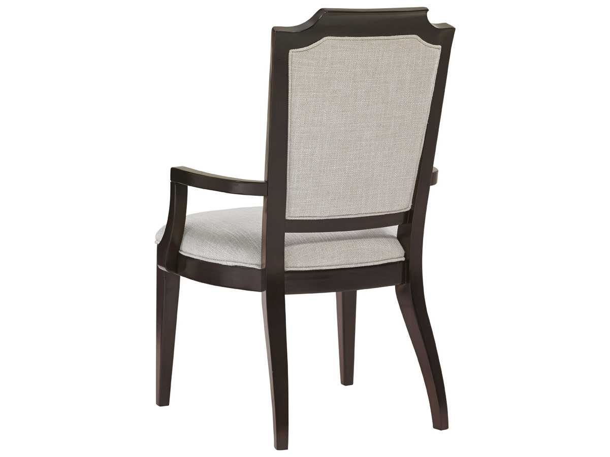 Lexington Kensington Place Mahogany Wood Brown Upholstered Arm Dining Chair