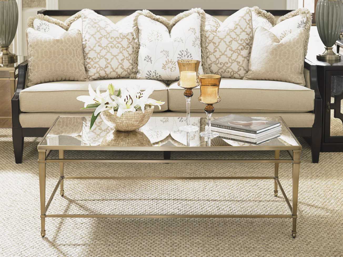 Lexington Kensington Place Rectangular Glass Oxford Brown Coffee Table