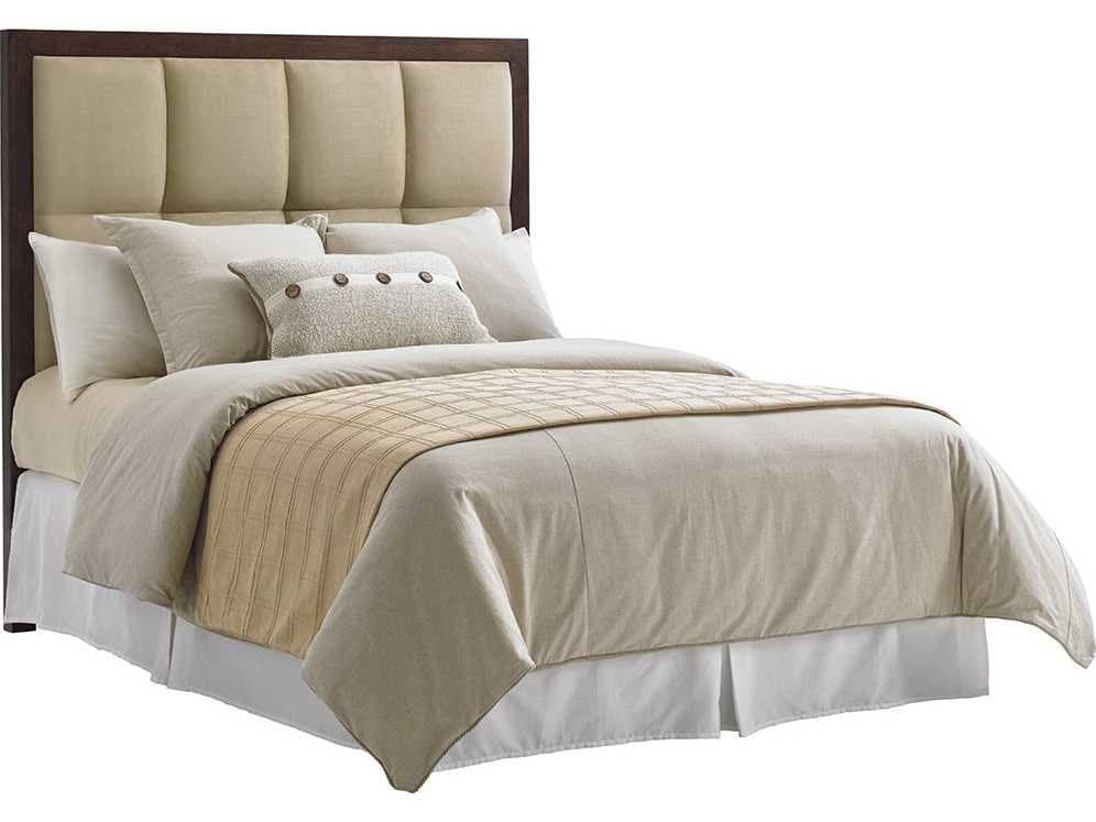 Lexington Laurel Canyon Beige Solid Wood Upholstered Queen Panel Bed