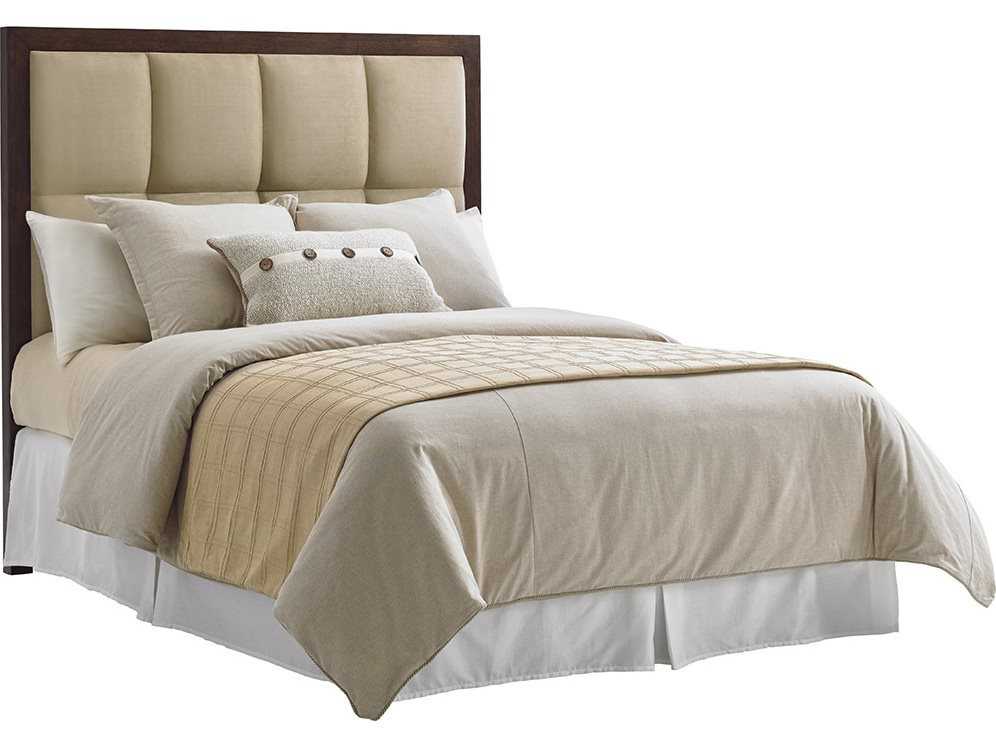 Lexington Laurel Canyon Beige Solid Wood Upholstered King Panel Bed