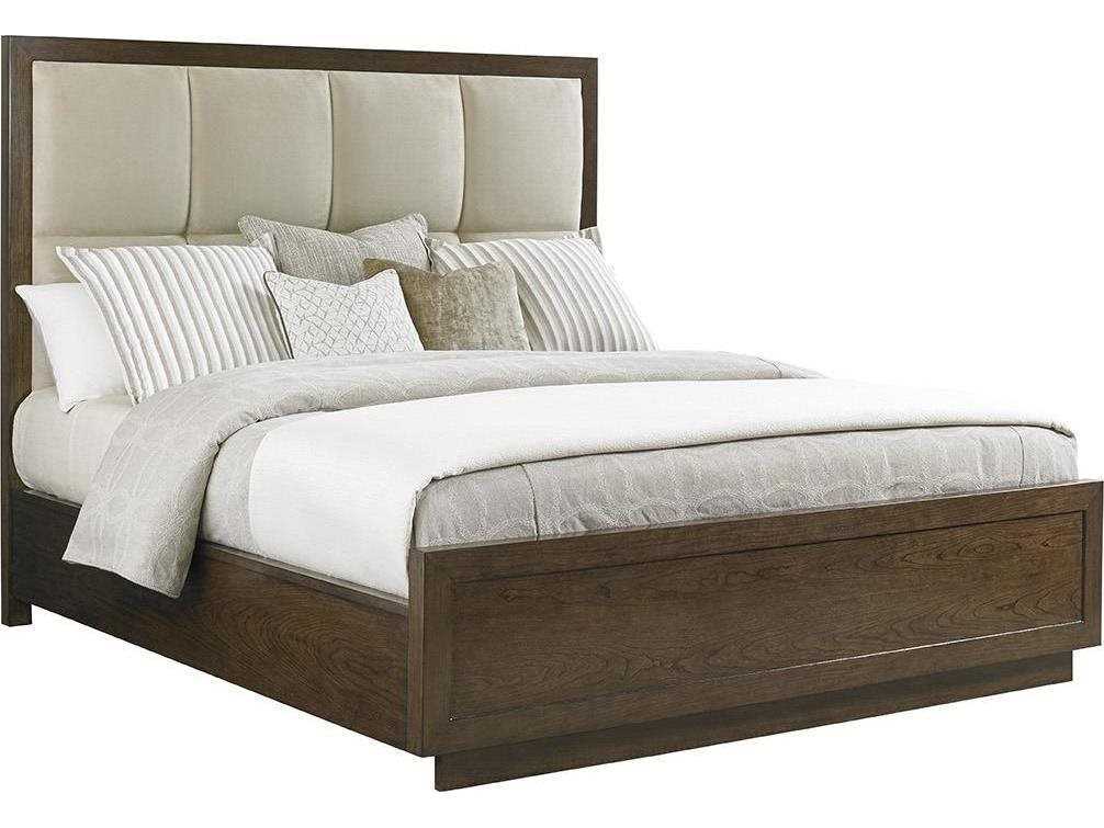 Lexington Laurel Canyon Beige Solid Wood Upholstered California King Panel Bed