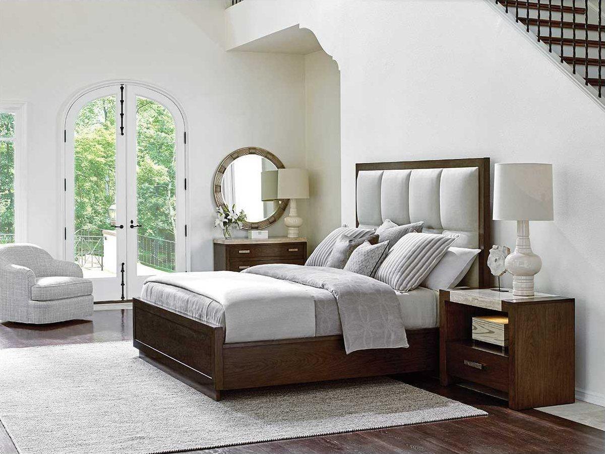 Lexington Laurel Canyon Beige Solid Wood Upholstered California King Panel Bed