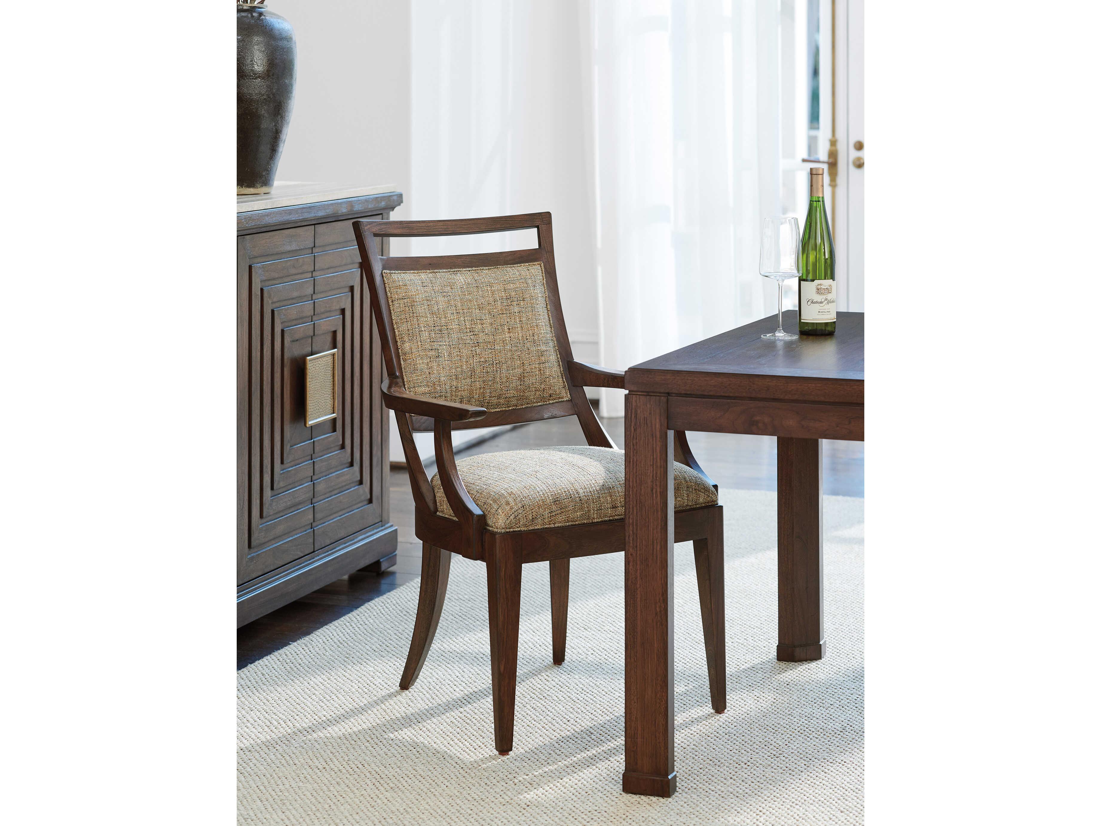 Lexington Silverado Driscoll Brown Upholstered Arm Dining Chair