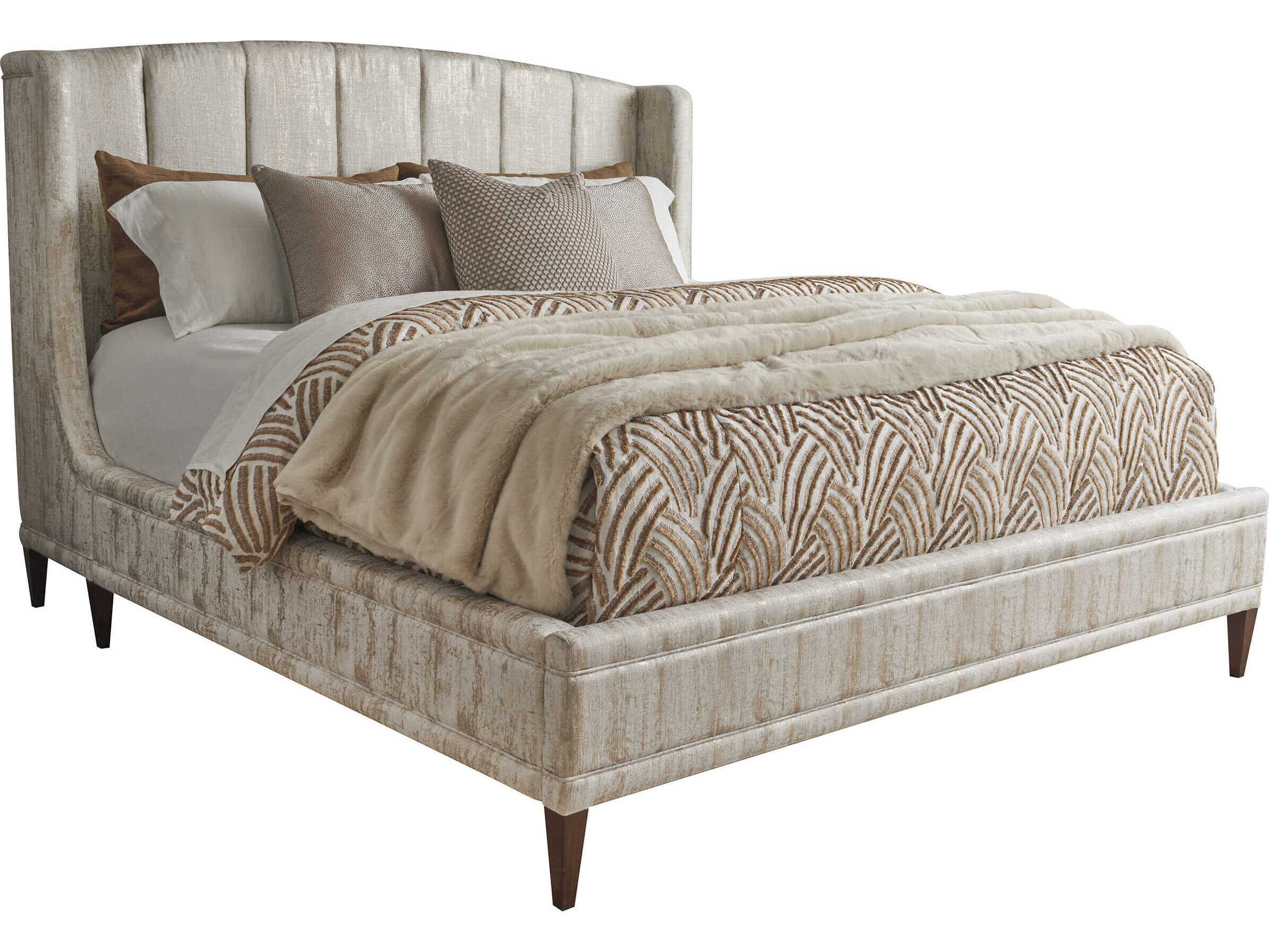Lexington Rendezvous Savoy Beige Upholstered King Panel Bed 