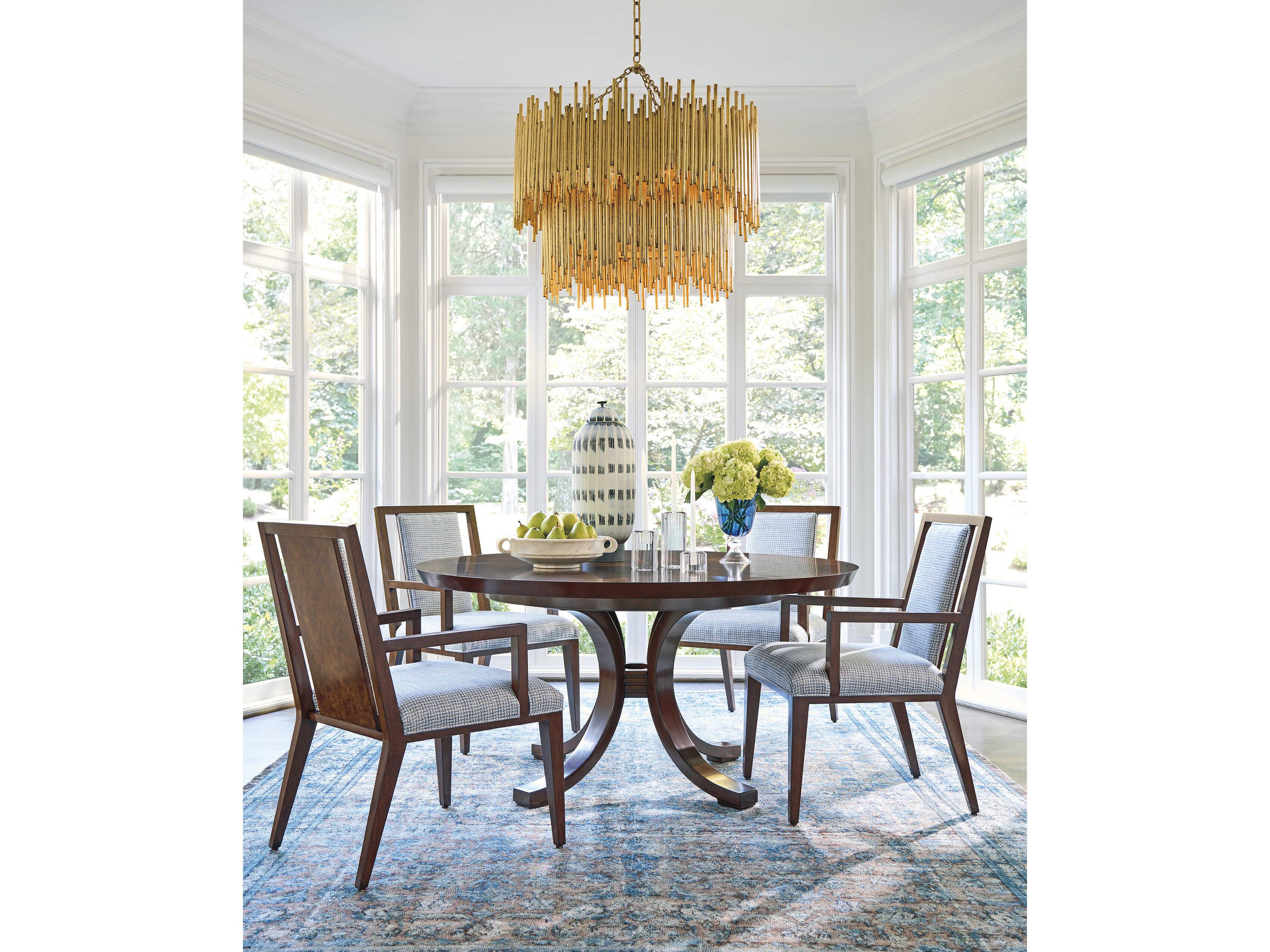 Lexington Rendezvous Boswell Blue Upholstered Arm Dining Chair