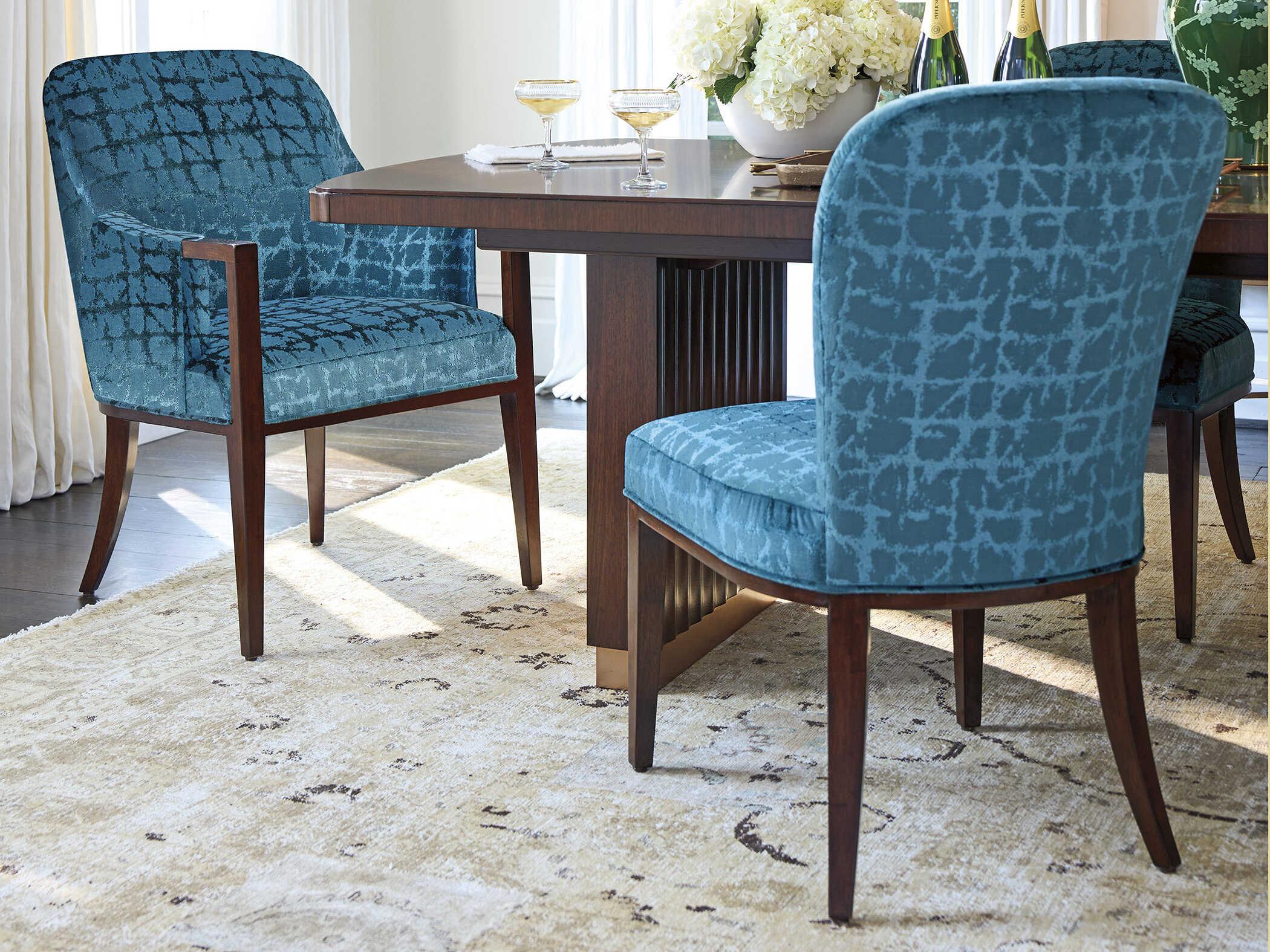 Lexington Rendezvous Lambeth Blue Upholstered Arm Dining Chair