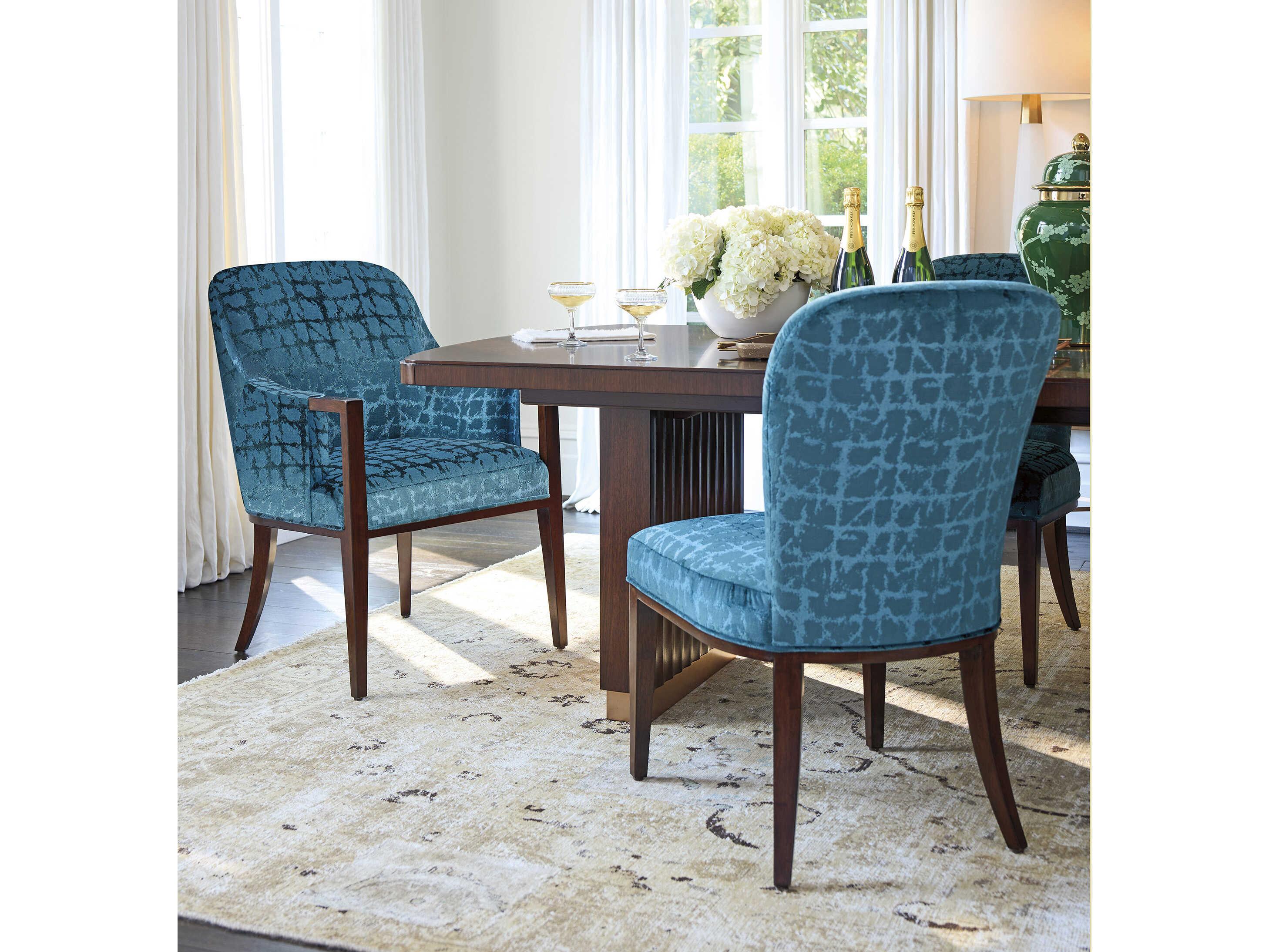 Lexington Rendezvous Lambeth Blue Upholstered Arm Dining Chair