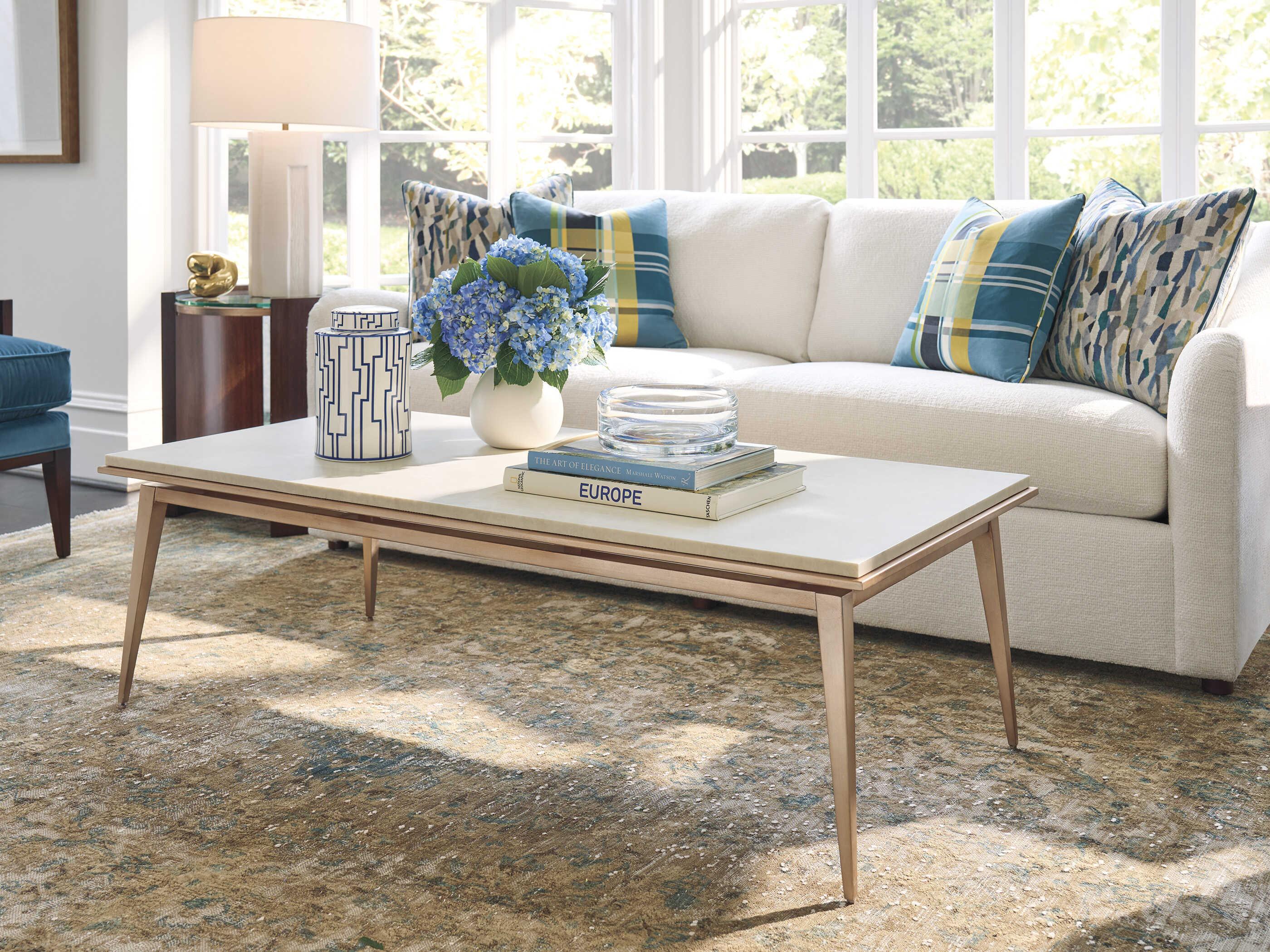 Lexington Rendezvous Bulgari Rectangular Marble Coffee Table