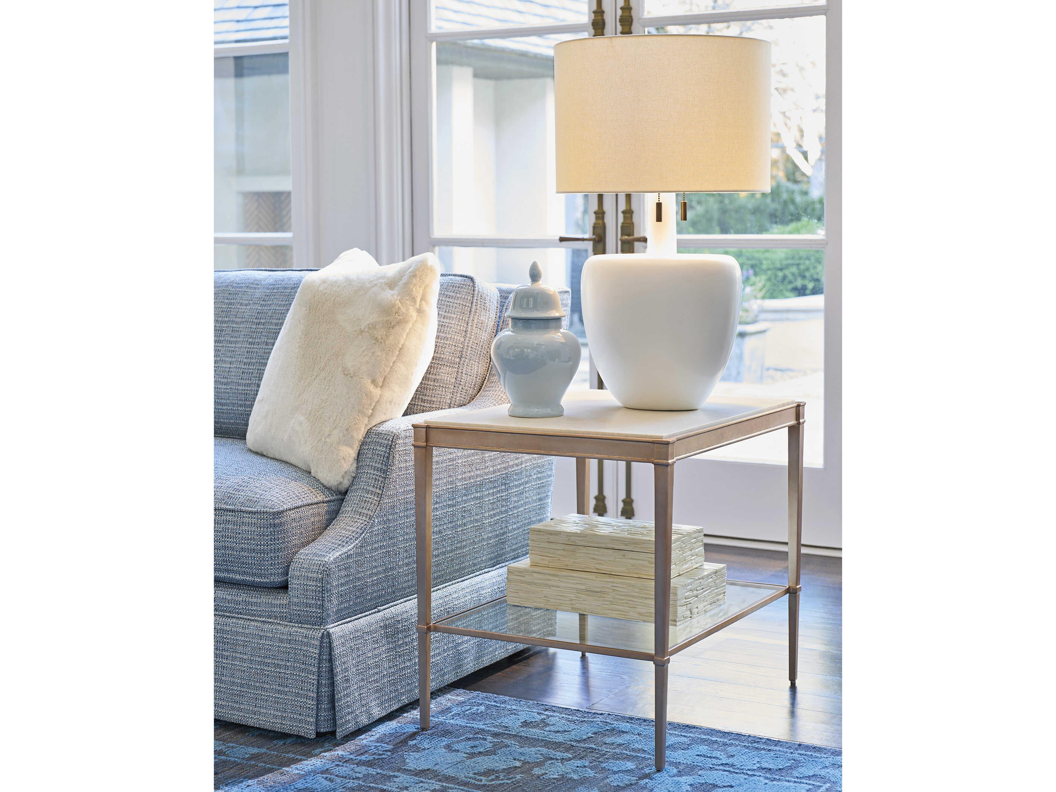 Lexington Rendezvous Bulgari Rectangular Marble End Table