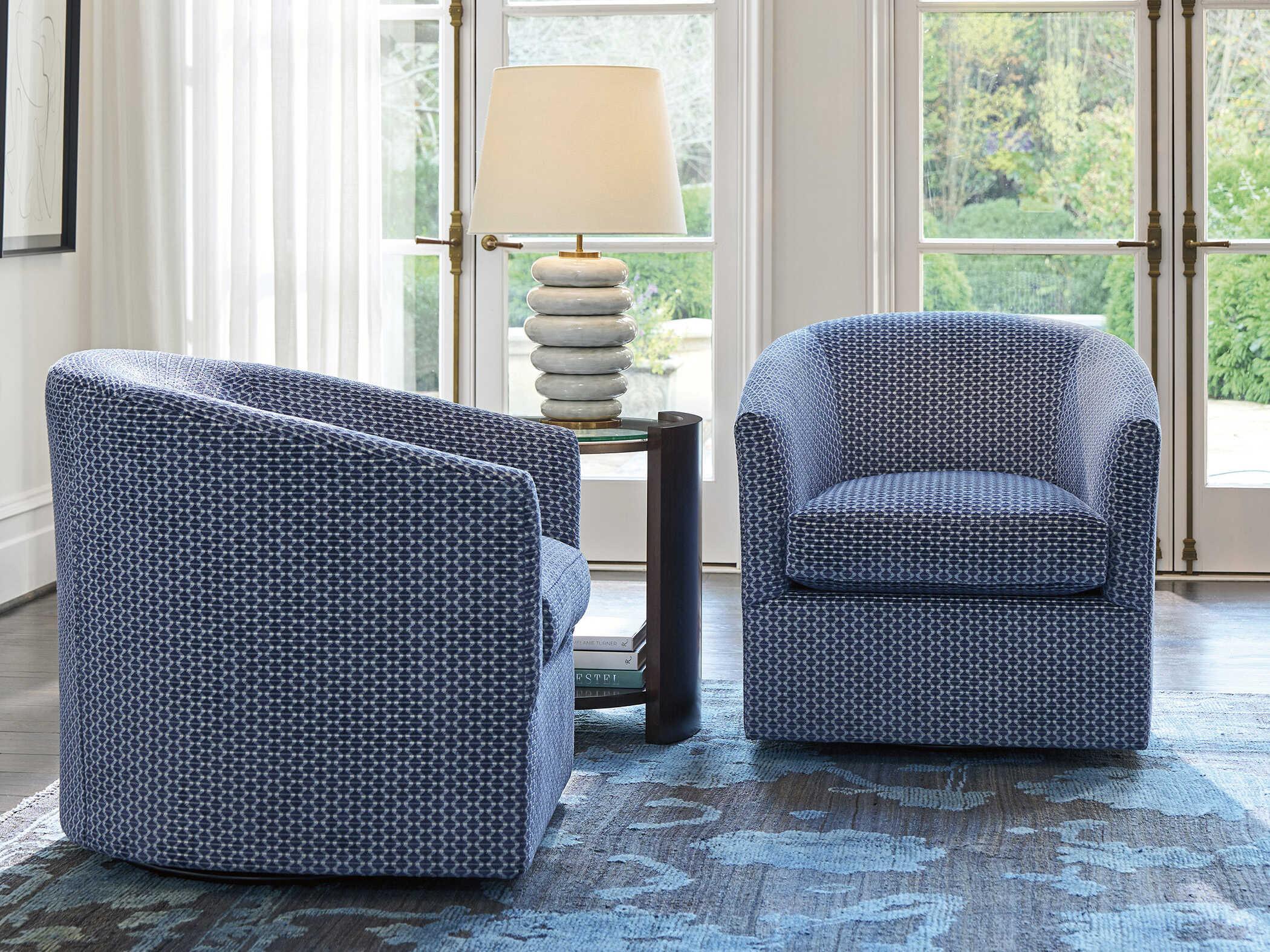 Lexington Rendezvous Candice Swivel Blue Accent Chair 