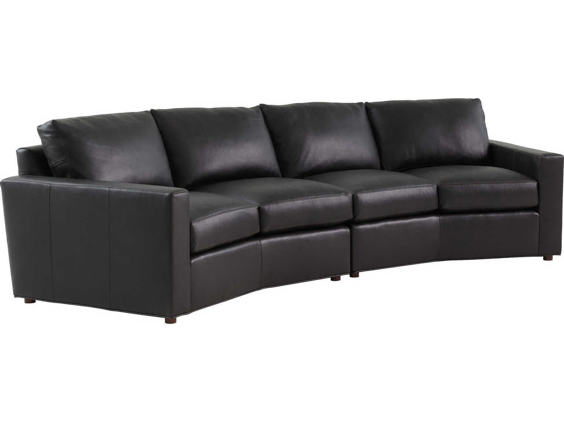 Lexington Silverado Black Leather Sectional Sofa
