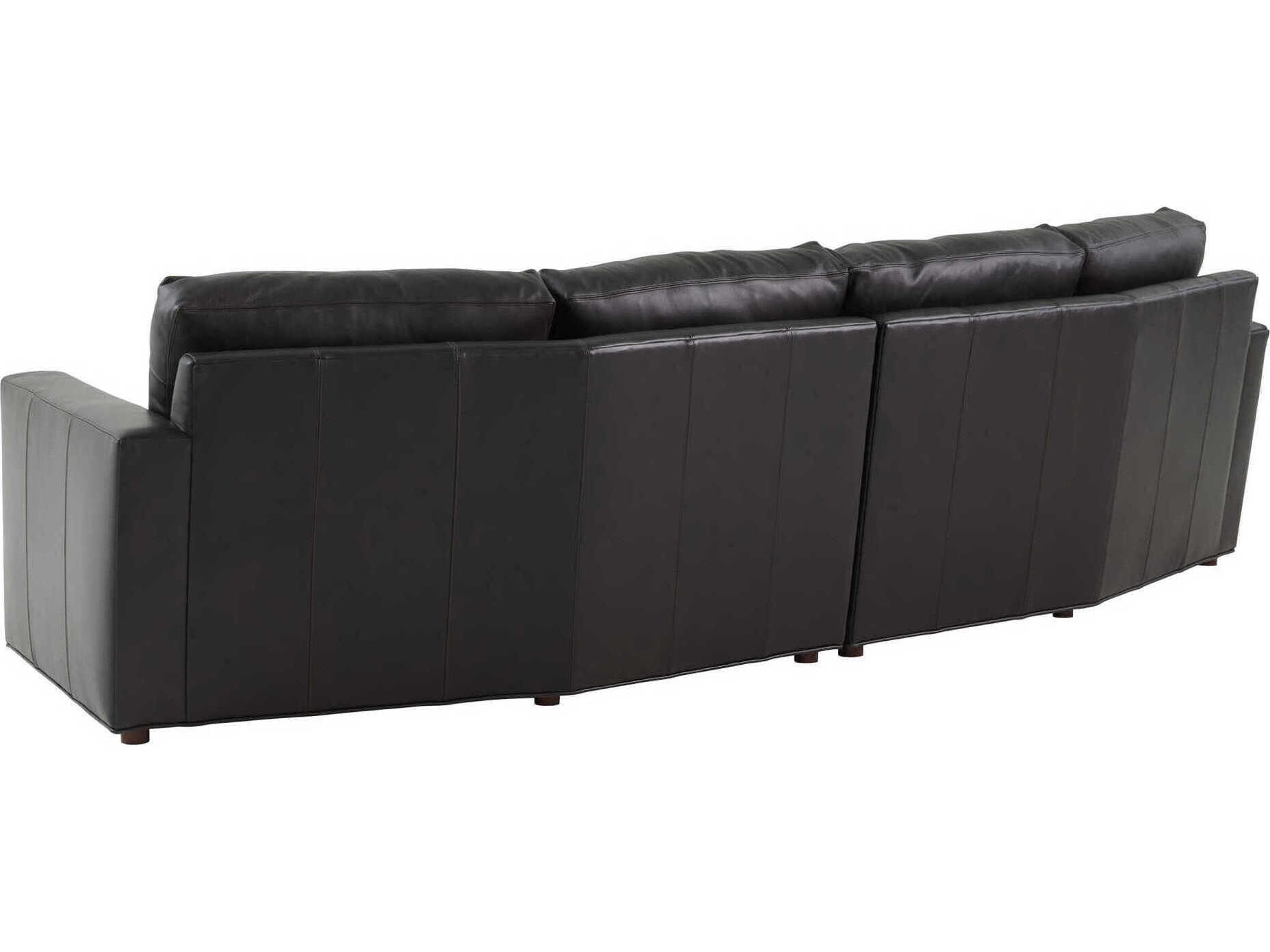 Lexington Silverado Black Leather Sectional Sofa