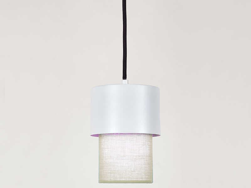 Luxcambra Kan 1-Light White Silver Cylinder Mini Pendant