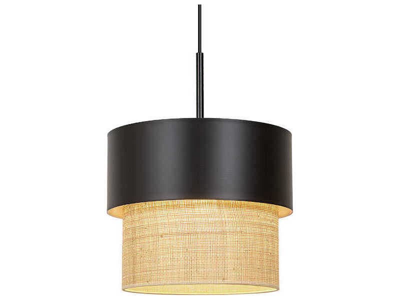 Luxcambra Kan 1-Light Black Drum Pendant