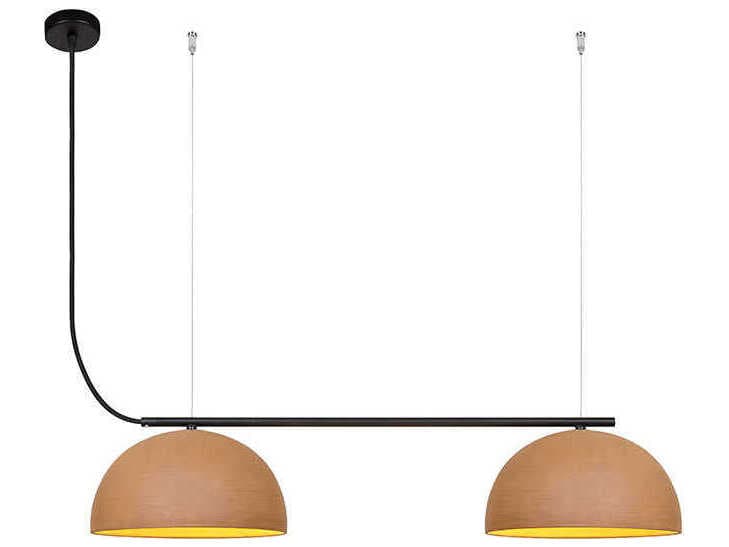 Luxcambra Absis 2-Light Black Brown Dome Island Pendant