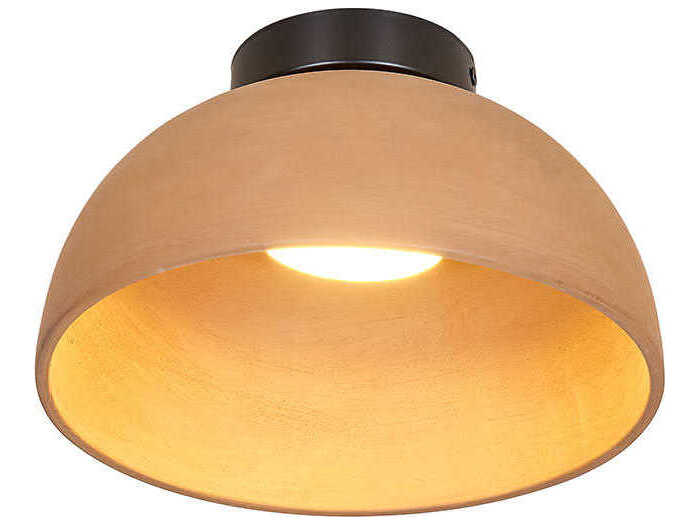 Luxcambra Absis 1-Light Black Brown Dome Flush Mount