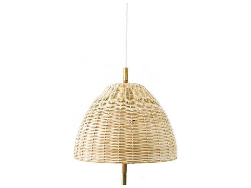 Luxcambra Ama 2-Light Polished Brass Brown Bell Pendant