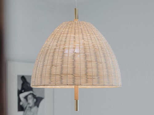 Luxcambra Ama 2-Light Polished Brass Brown Bell Pendant