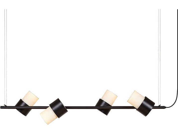 Luxcambra Kan 4-Light Black Cylinder Island Pendant