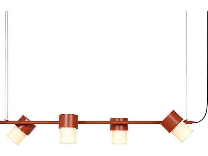 Luxcambra Kan 4-Light Terracotta Red Cylinder Island Pendant