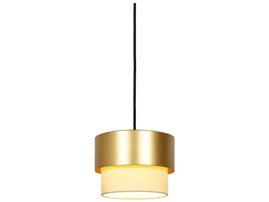 Luxcambra Kan 1-Light Satin Gold Drum Mini Pendant