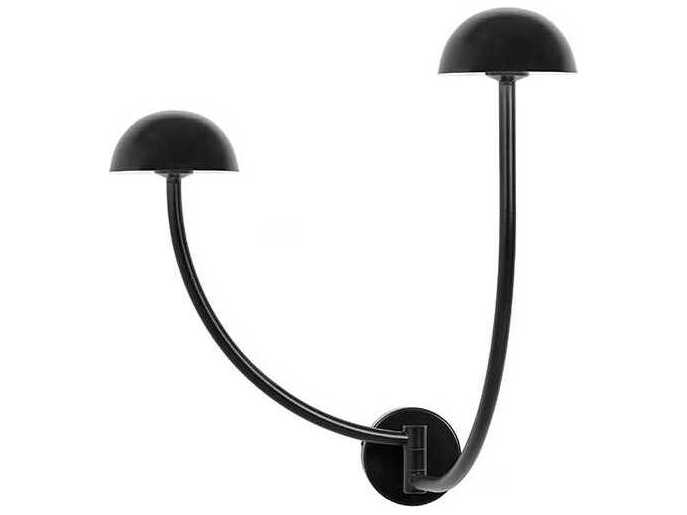 Luxcambra Champignon 2-Light Black Swing Wall Sconce