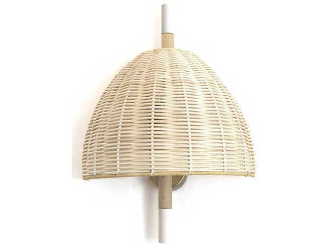 Luxcambra Ama 1-Light Matte White Brown Wall Sconce