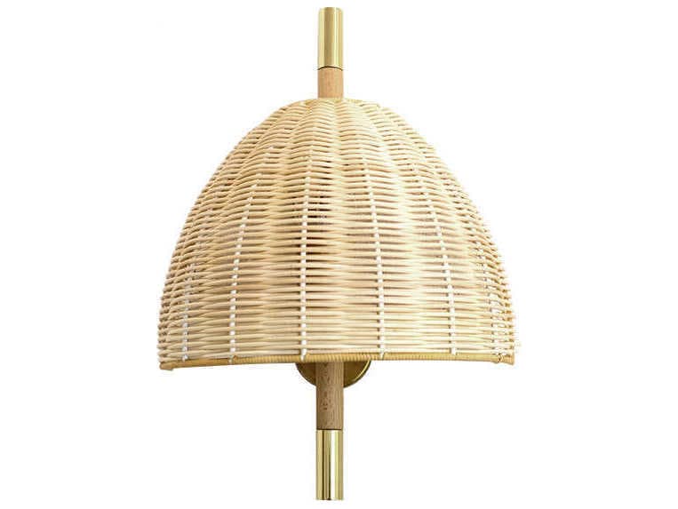 Luxcambra Ama 1-Light Polished Brass Brown Wall Sconce