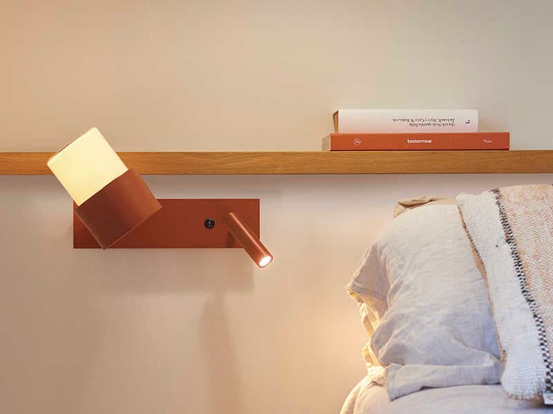 Luxcambra Kan 2-Light Terracotta Brown Wall Sconce