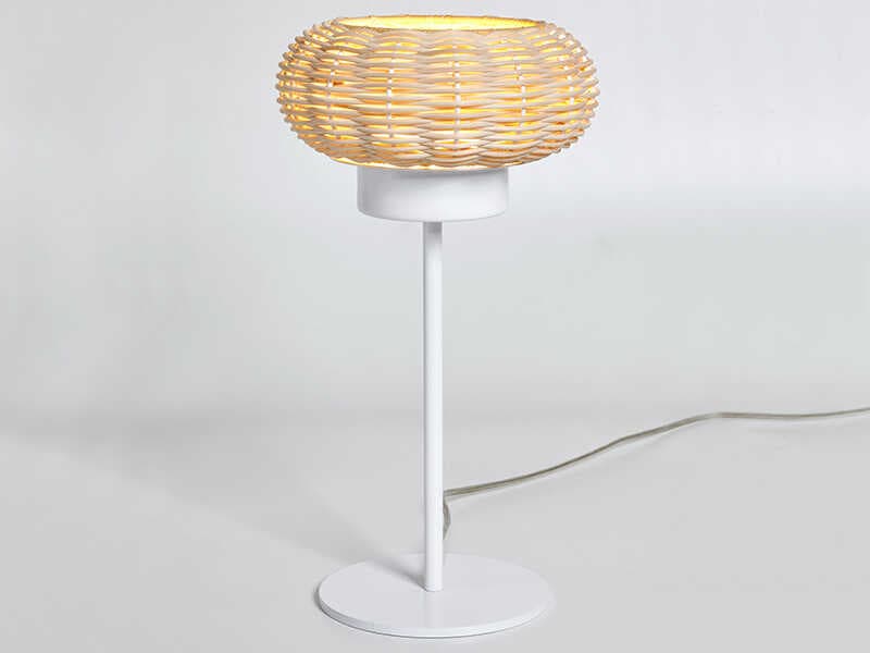 Luxcambra Niuet White Natural Wicker Table Lamp