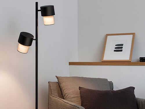 Luxcambra Kan Black Sand Cotton Floor Lamp