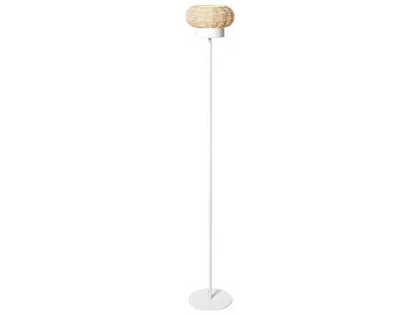 Luxcambra Niuet White Natural Wicker Floor Lamp
