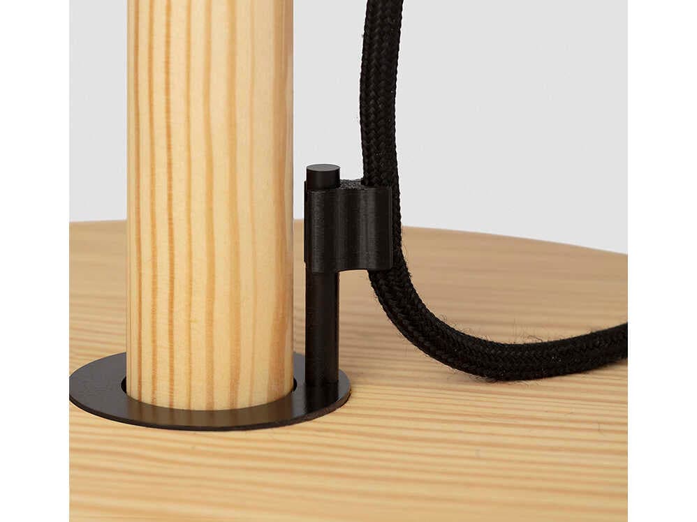 Luxcambra Clasica Pinewood Melis Scroll White Parchment Brown Table Lamp