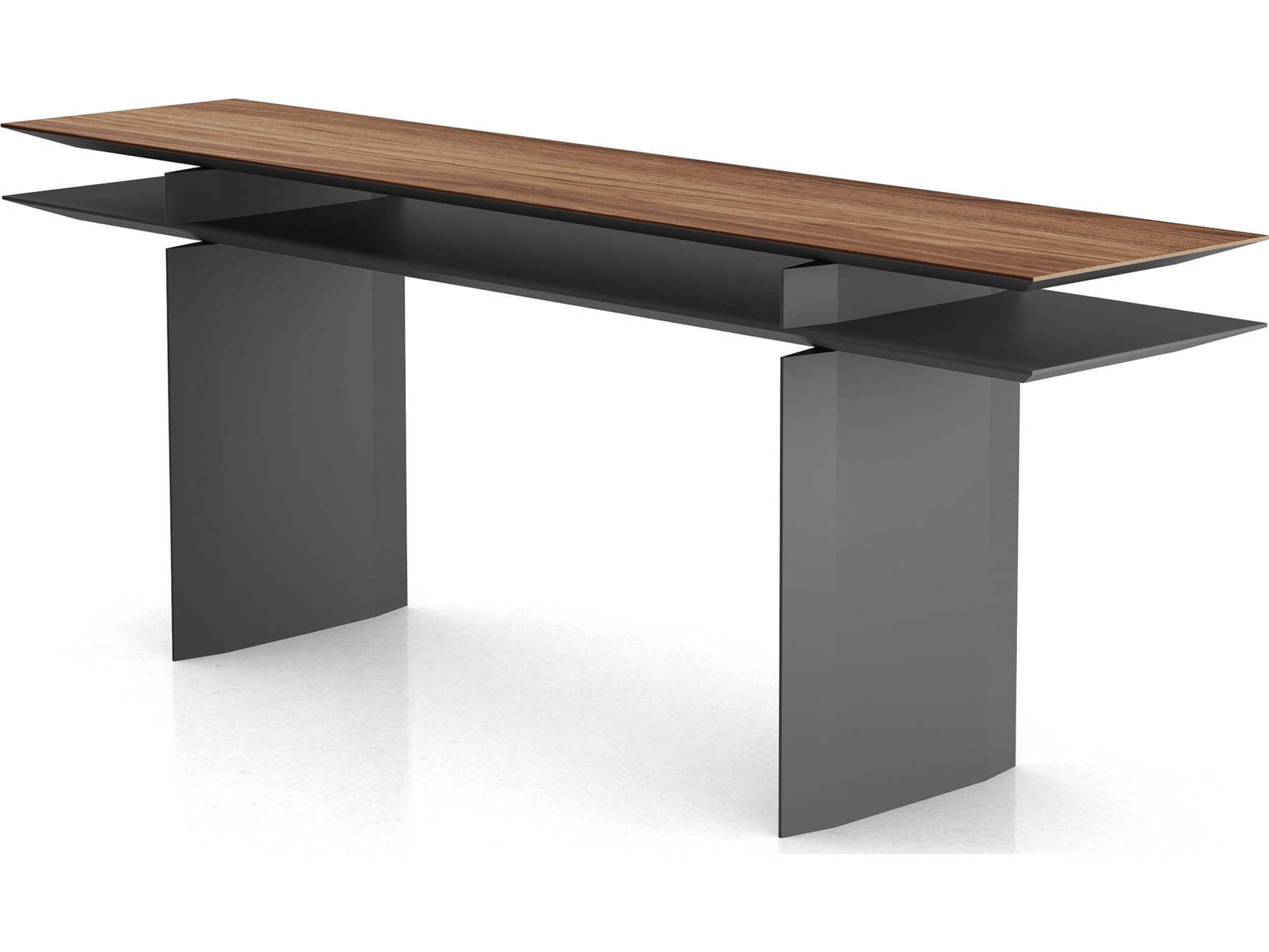 Luxcor Modluxe Sheffield Console in Walnut and Metallic Graphite