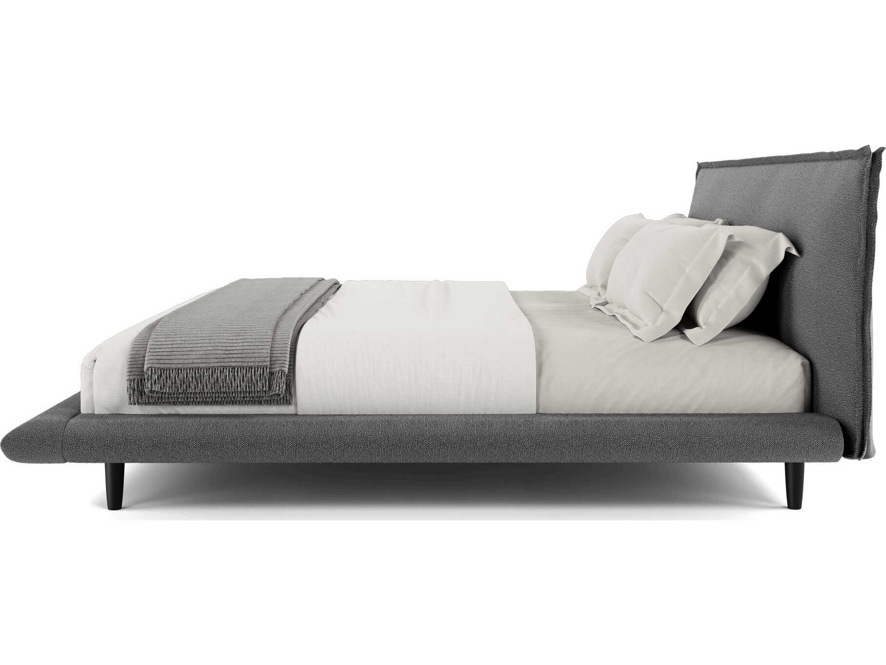 Luxcor Modluxe Willemstad Queen Bed in Carbon Gray Fabric
