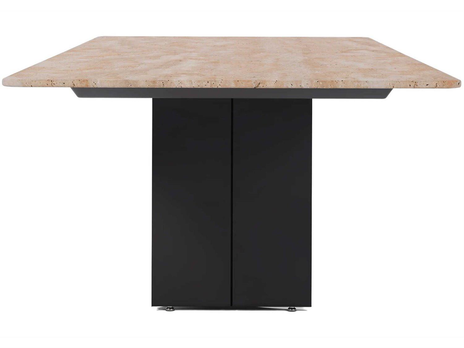 Luxcor Modluxe Giaveno Dining Table 94 in Travertine and Graphite